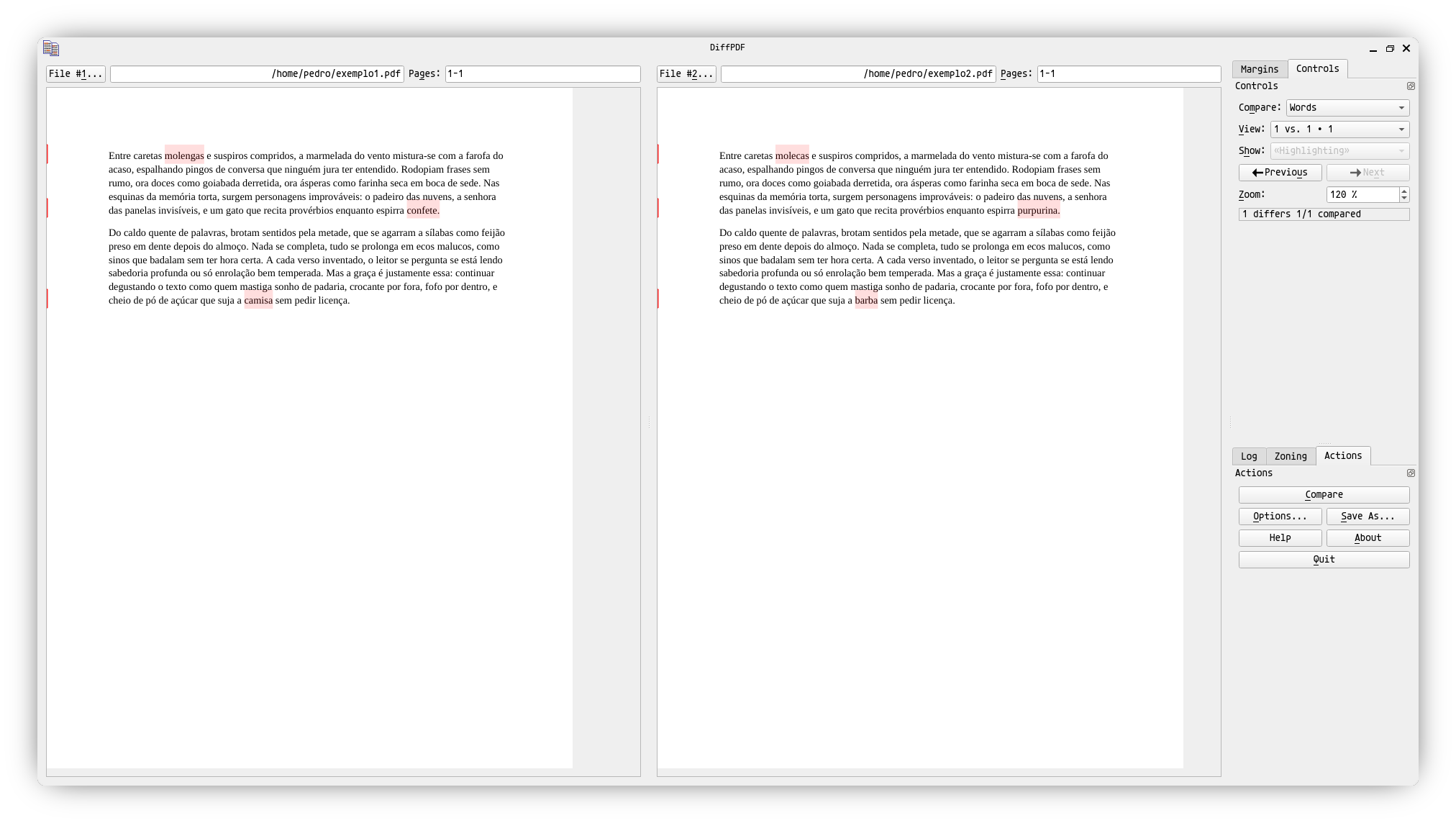 Screenshoot do programa em ação