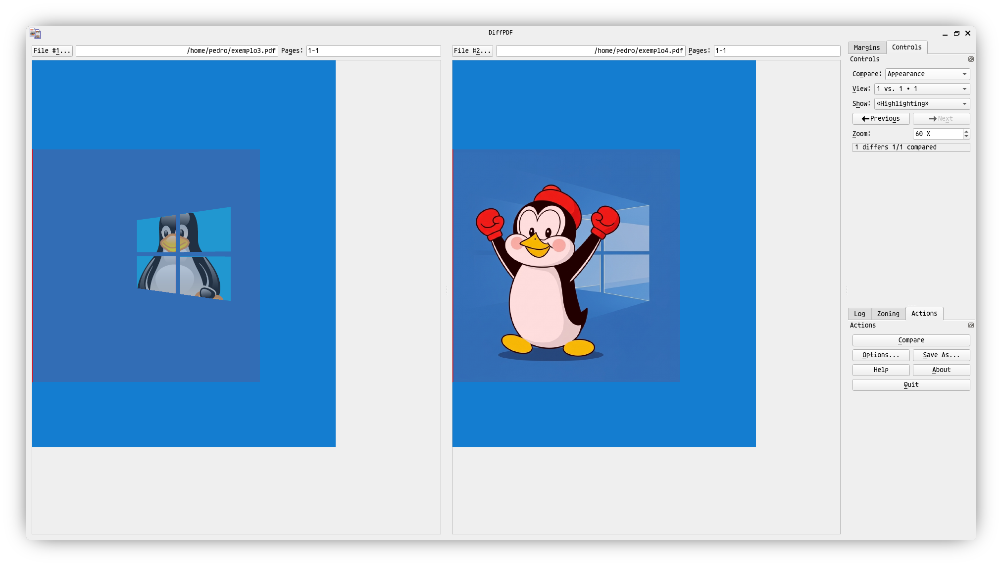 Screenshoot do programa em ação