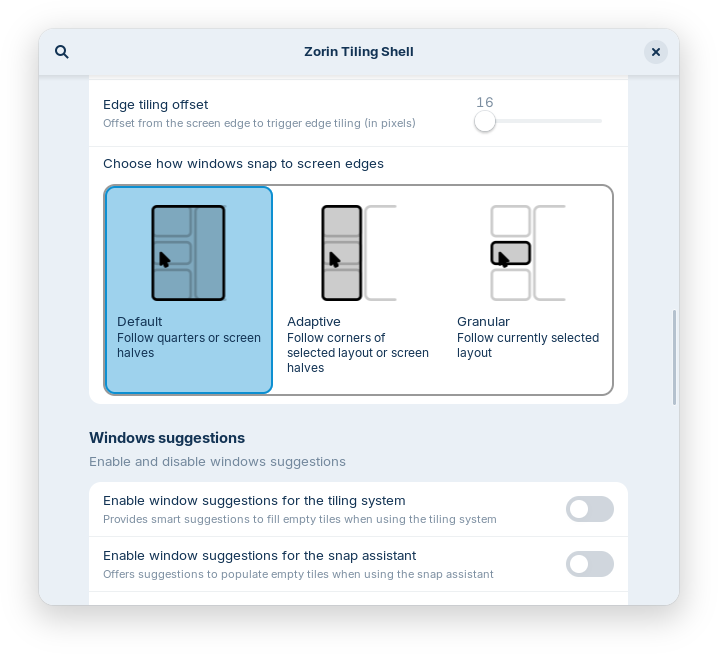 Configuração do tilling