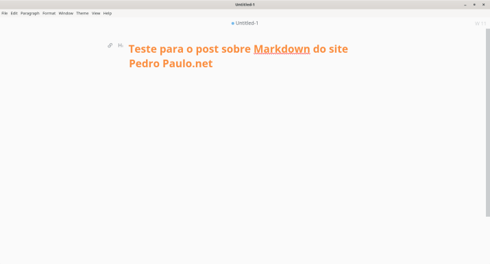 Interface do MarkText no Linux