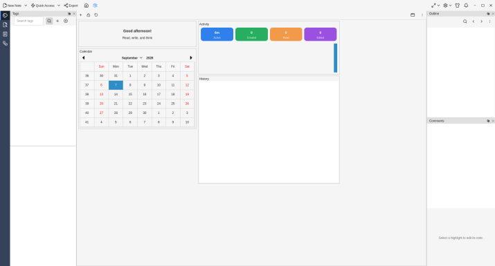 Interface do VNote